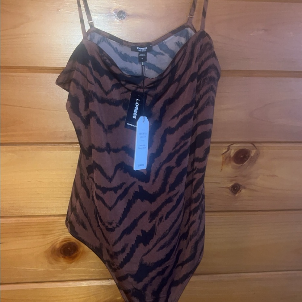 Express tiger stripe bodysuit NWT M
